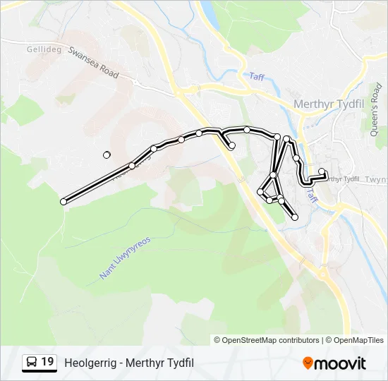 19 Bus Line Map