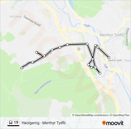 19 Bus Line Map