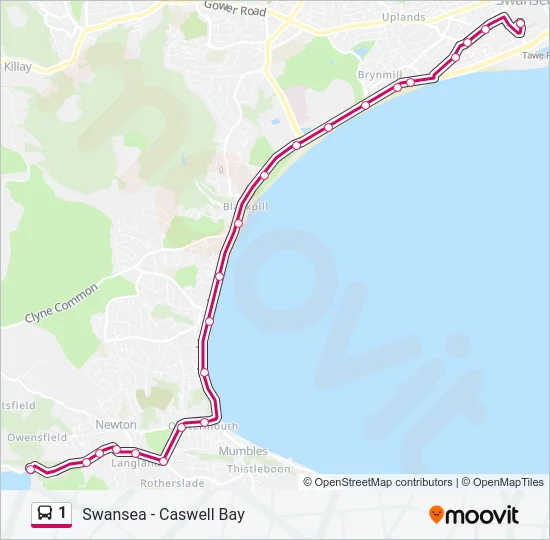 1 Bus Line Map