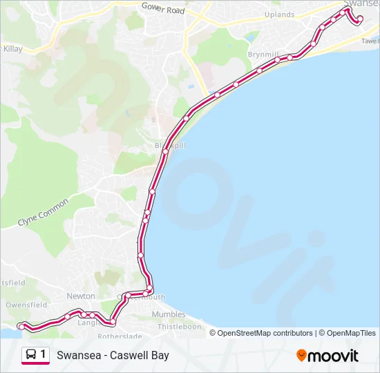 1 Bus Line Map