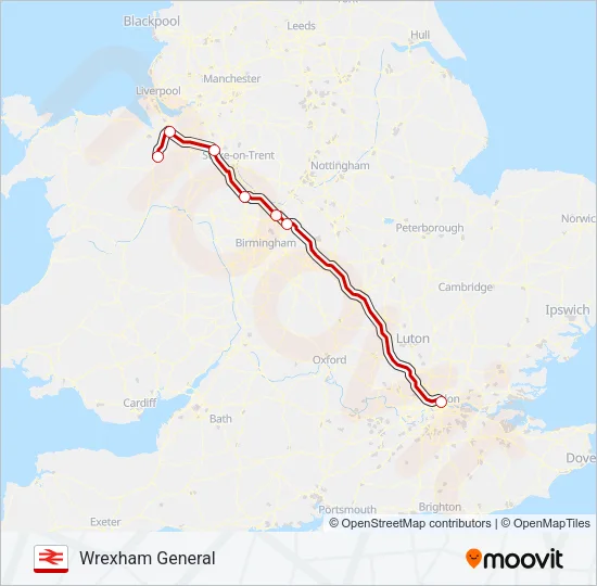 AVANTI WEST COAST Train Line Map