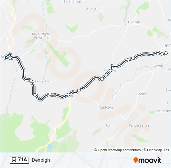 71A bus Line Map