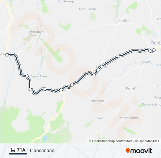 71A bus Line Map