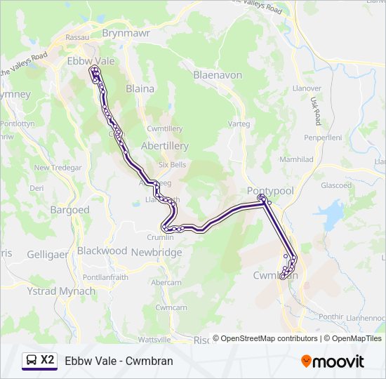 X2 bus Line Map