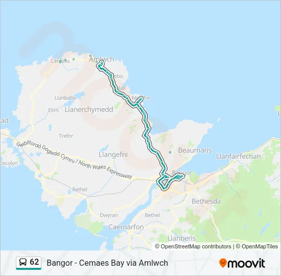 62 Bus Line Map