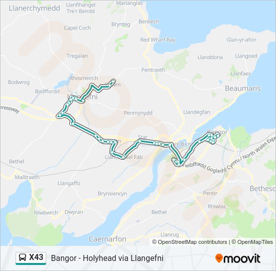 X43 Bus Line Map