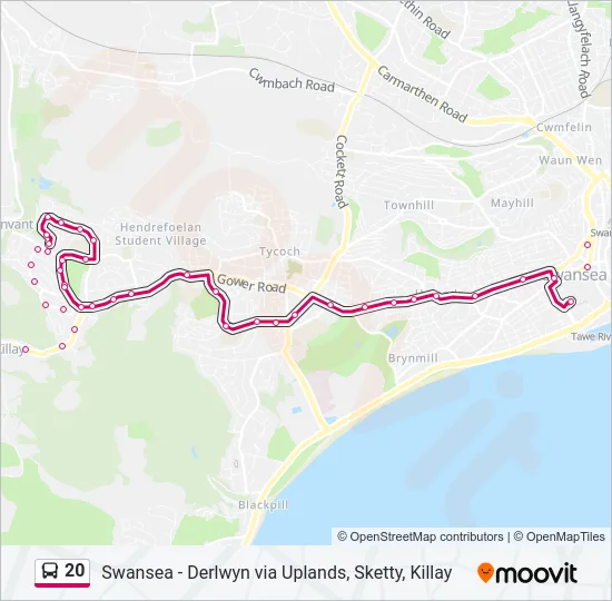 20 Bus Line Map