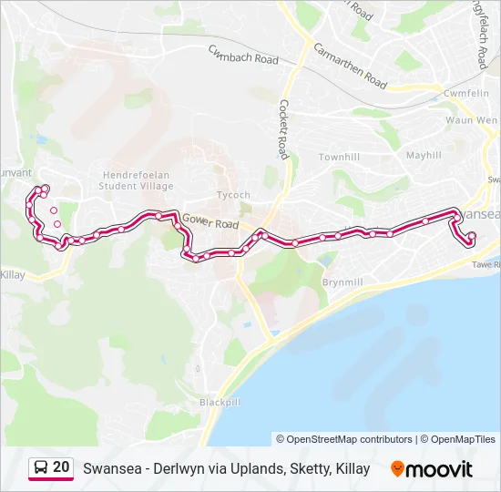20 Bus Line Map