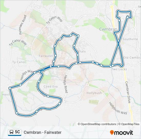 5C Bus Line Map
