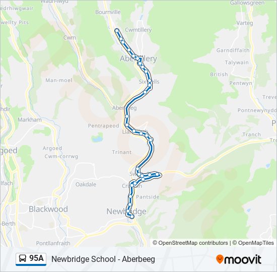 95A bus Line Map