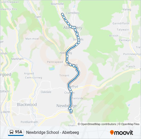 95A bus Line Map