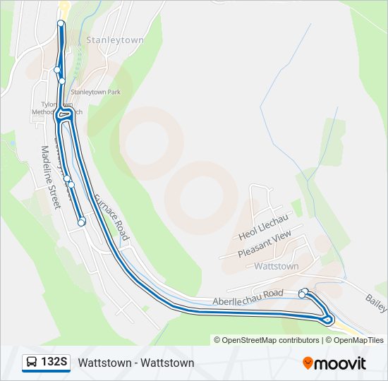 132S Bus Line Map