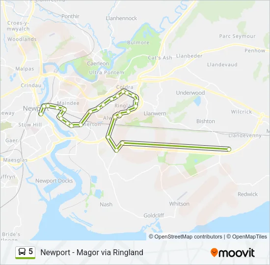 5 Bus Line Map