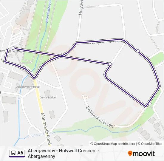 A6 Route: Schedules, Stops & Maps - Abergavenny (Updated)