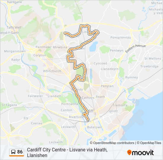 86 bus Line Map