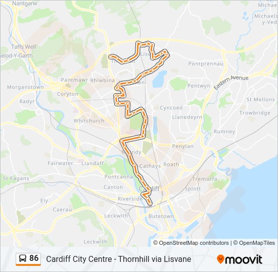 86 bus Line Map