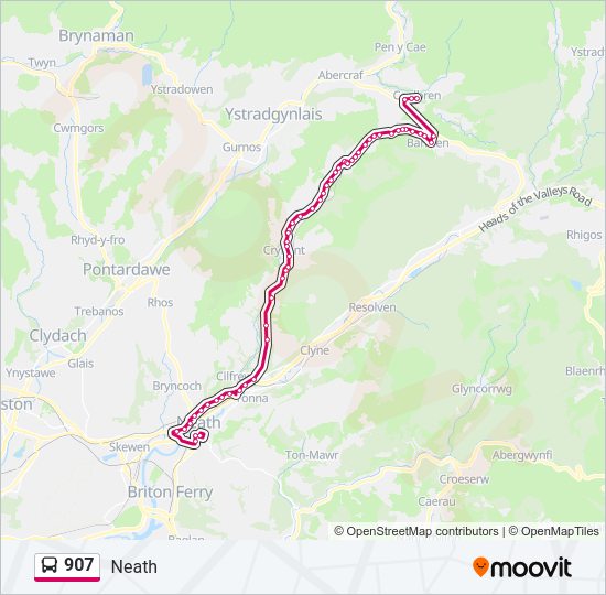 907 Bus Line Map