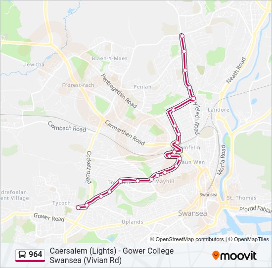 964 bus Line Map