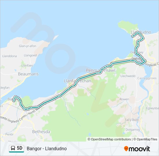 5d Route: Schedules, Stops & Maps - Llandudno (Updated)
