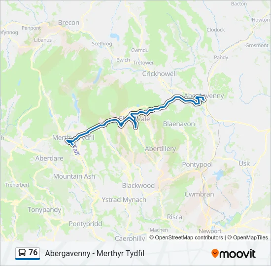 76 Bus Line Map