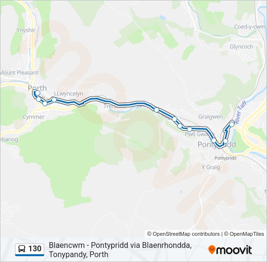 130 Route: Schedules, Stops & Maps - Porth (Updated)