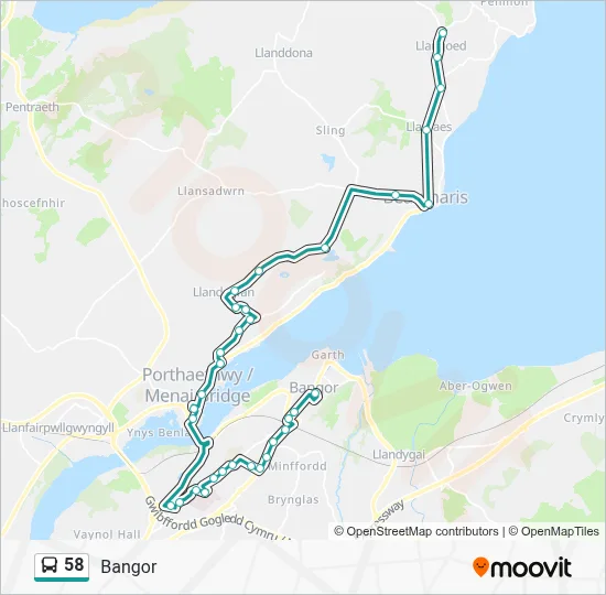 58 Route: Schedules, Stops & Maps - Bangor (Updated)