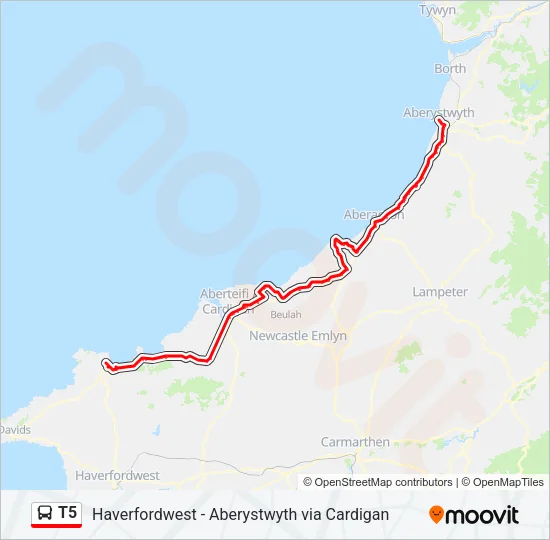 T5 Bus Line Map