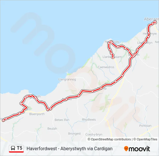 T5 Bus Line Map
