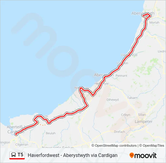 T5 Bus Line Map