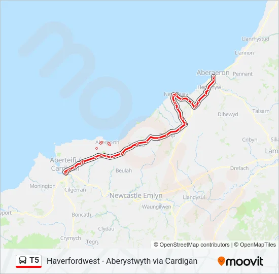 T5 Bus Line Map