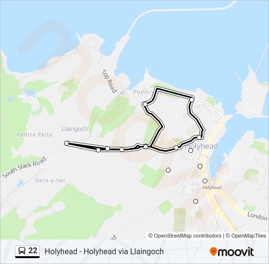 22 bus Line Map