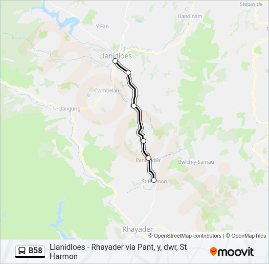 B58 Bus Line Map