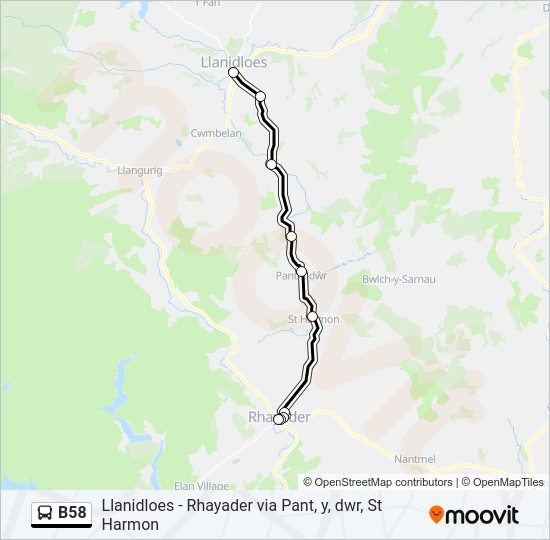 B58 Bus Line Map