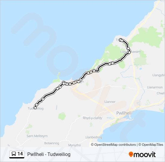 14 bus Line Map