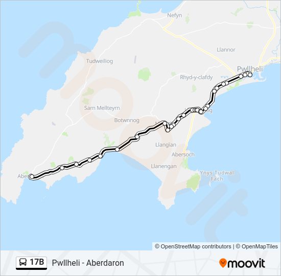 17B bus Line Map