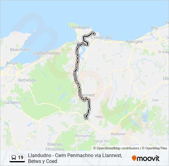 19 bus Line Map