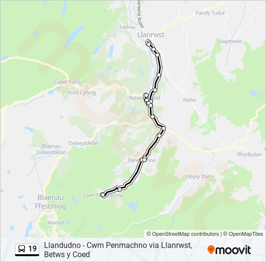 19 bus Line Map