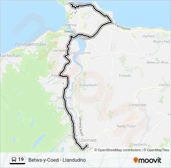 19 Bus Line Map