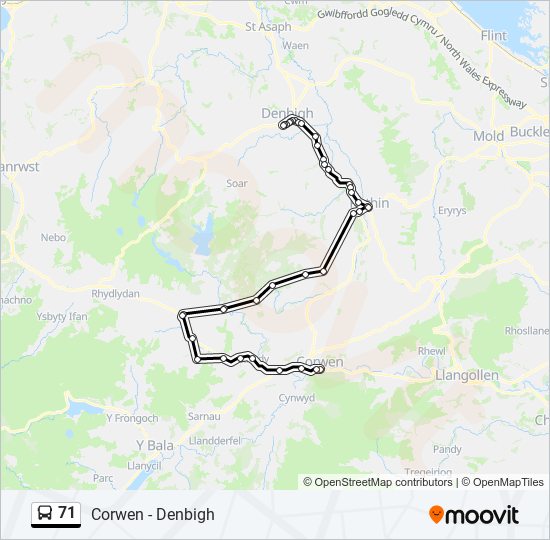 71 bus Line Map