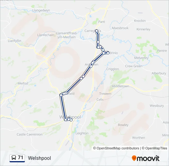 71 Bus Line Map