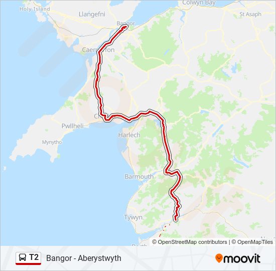 T2 Bus Line Map