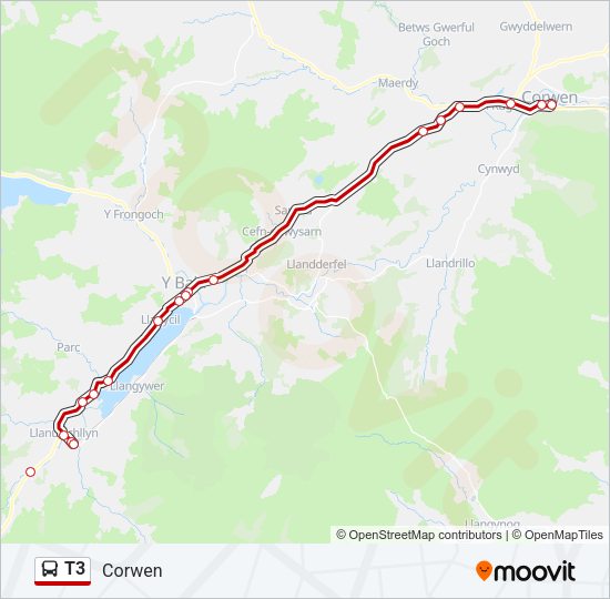 T3 bus Line Map