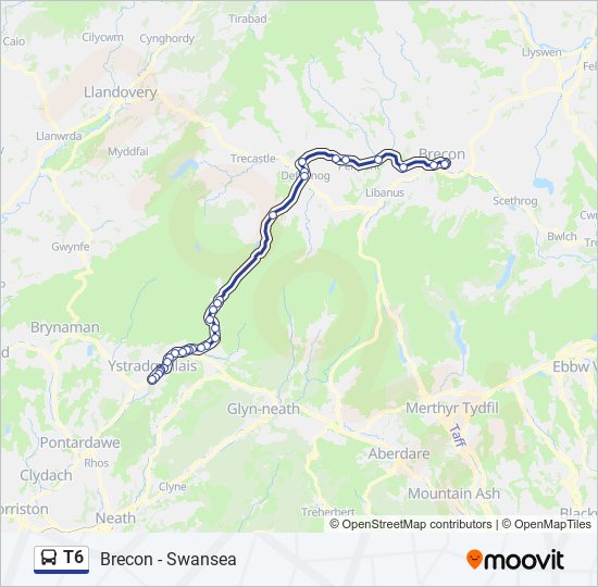 T6 bus Line Map