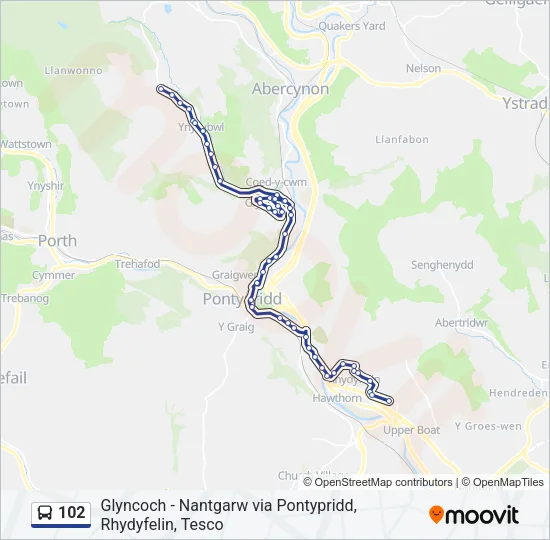 102 Bus Line Map