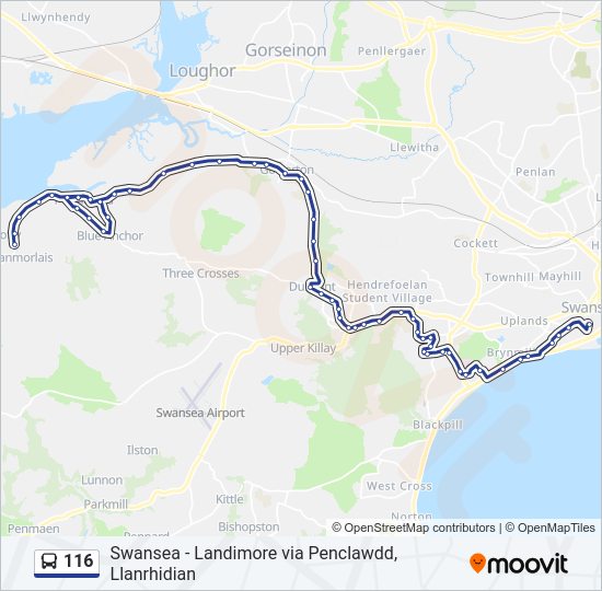 116 Bus Line Map