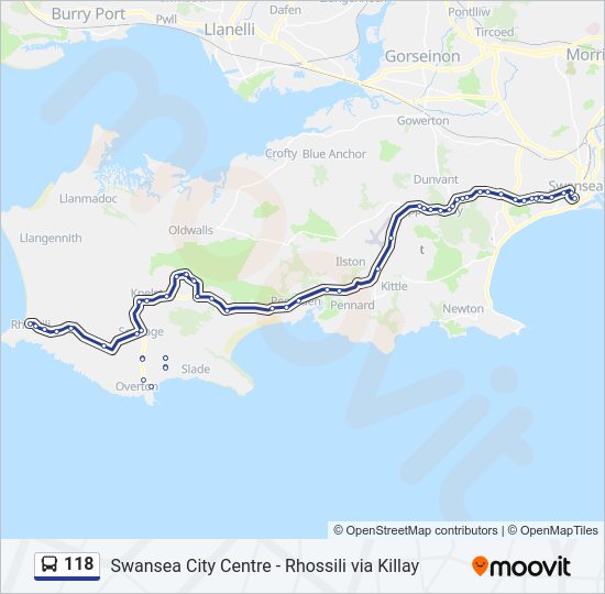 118 bus Line Map