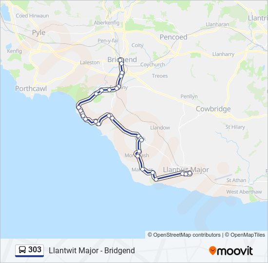 303 Route Schedules Stops Maps Bridgend Updated 