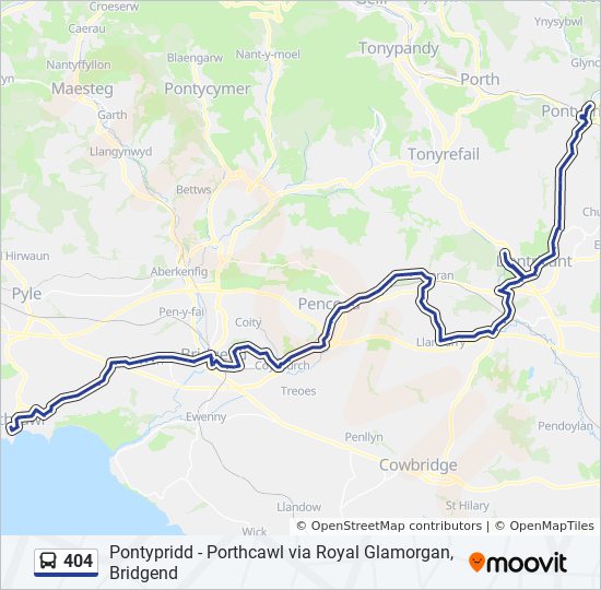 404 Route Schedules Stops Maps Pontypridd Updated 
