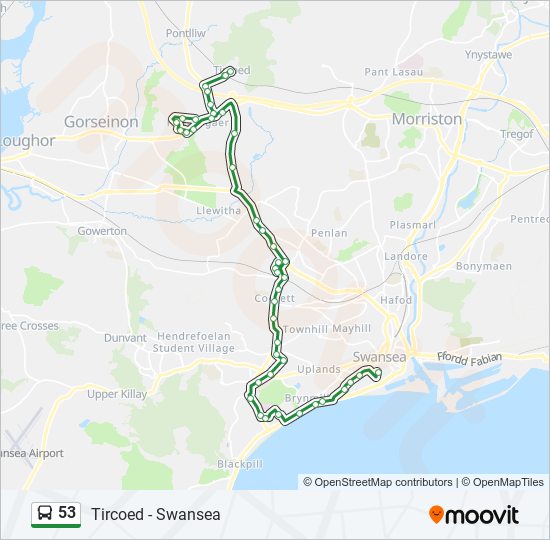 53 bus Line Map