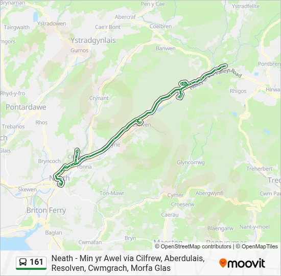 161 Route: Schedules, Stops & Maps - Pontneddfechan (Updated)